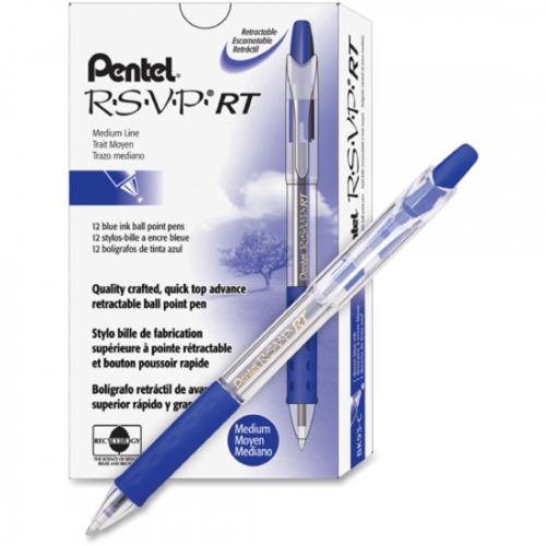 Pentel Recycled Retractable R.S.V.P. Pens (BK93C)