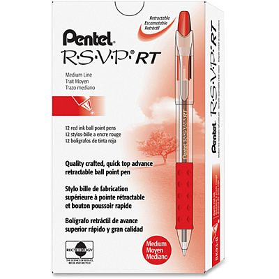 Pentel Recycled Retractable R.S.V.P. Pens (PENBK93B)