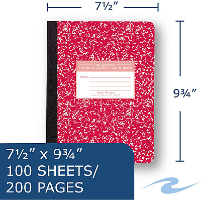 Roaring Spring Wide Ruled Hard Cover Composition Book (ROA77229)