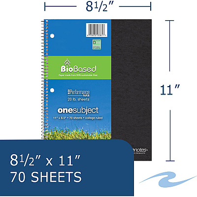 Roaring Spring Environotes College Ruled 1 Subject Recycled Spiral Notebook (ROA13361)