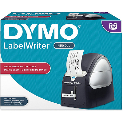 DYMO LabelWriter 450 Duo Direct Thermal Printer - Monochrome - Label Print - USB - Platinum (DYM1752267)