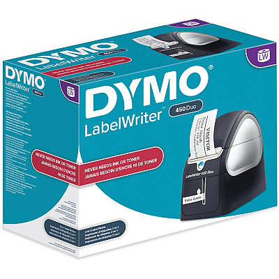 DYMO LabelWriter 450 Duo Direct Thermal Printer - Monochrome - Label Print - USB - Platinum (DYM1752267)