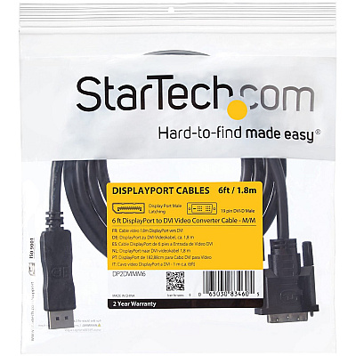 StarTech 6ft Displayport To Dvi Cable Adapter (DP2DVIMM6)