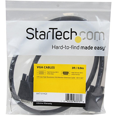 StarTech 3 Ft Coax Vga Monitor Extension Cable (MXT101HQ3)
