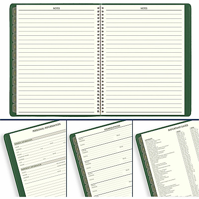 AT-A-GLANCE Recycled Weekly Vertical-Column Format Appointment Book, 11 x 8.25, Green Cover, 12-Month (Jan to Dec): 2026 (70950G60)