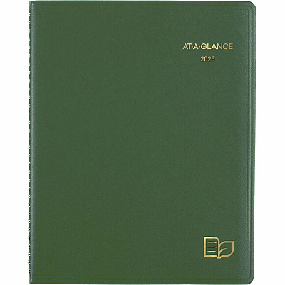 AT-A-GLANCE Recycled Weekly Vertical-Column Format Appointment Book, 11 x 8.25, Green Cover, 12-Month (Jan to Dec): 2026 (70950G60)