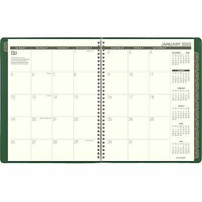 AT-A-GLANCE Recycled Weekly Vertical-Column Format Appointment Book, 11 x 8.25, Green Cover, 12-Month (Jan to Dec): 2026 (70950G60)