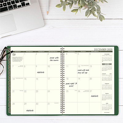 AT-A-GLANCE Recycled Weekly Vertical-Column Format Appointment Book, 11 x 8.25, Green Cover, 12-Month (Jan to Dec): 2026 (70950G60)