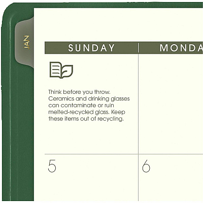 AT-A-GLANCE Recycled Weekly Vertical-Column Format Appointment Book, 11 x 8.25, Green Cover, 12-Month (Jan to Dec): 2026 (70950G60)