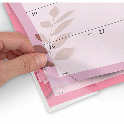 AT-A-GLANCE Paper Flowers Desk Pad, Floral Artwork, 22 x 17, Black Binding, Clear Corners, 12-Month (Jan to Dec): 2026 (5035)