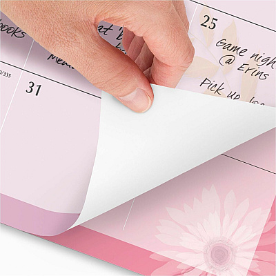 AT-A-GLANCE Paper Flowers Desk Pad, Floral Artwork, 22 x 17, Black Binding, Clear Corners, 12-Month (Jan to Dec): 2026 (5035)
