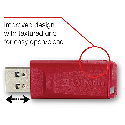 Verbatim 64GB Store 'n' Go USB Flash Drive - Red (97005)