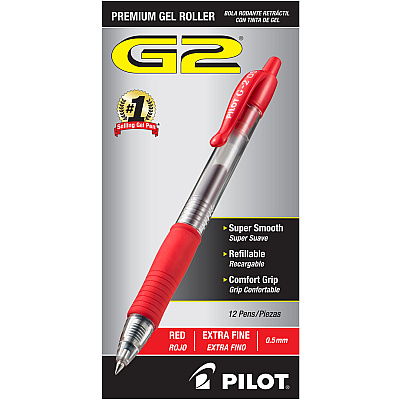 Pilot G2 Retractable XFine Gel Ink Rollerball Pens (PIL31105)