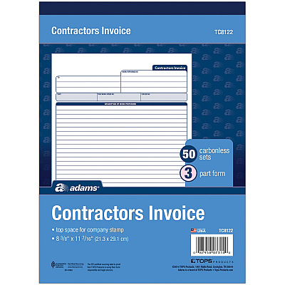 Adams Contractor's Invoice Book (ABFTC8122)