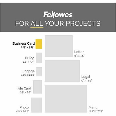 Fellowes Business Card Glossy Laminating Pouches (FEL52059)