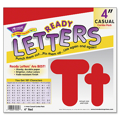 TREND Red 4" Casual Combo Ready Letters Set (TEPT79902)