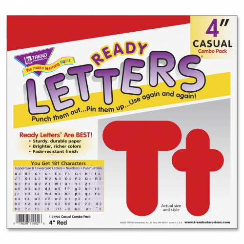 TREND Red 4" Casual Combo Ready Letters Set (T79902)