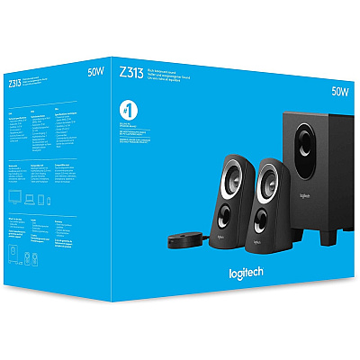 Logitech Z313 2.1 Speaker System - 25 W RMS - Black (LOG980000382)