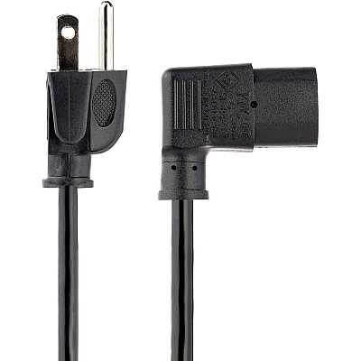StarTech 10ft Power Cord, Nema5-15p To Angled C13 (PXT101L10)