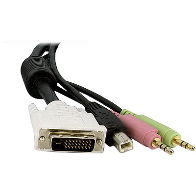StarTech 4-in-1 Usb Dvi Kvm Switch Cable W/ Audio (DVID4N1USB10)