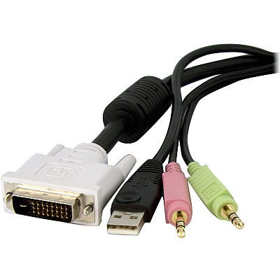 StarTech 4-in-1 Usb Dvi Kvm Switch Cable W/ Audio (DVID4N1USB6)