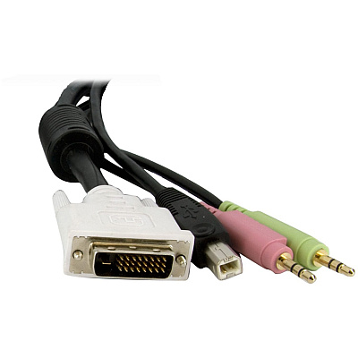 StarTech 4-in-1 Usb Dvi Kvm Switch Cable W/ Audio (DVID4N1USB6)