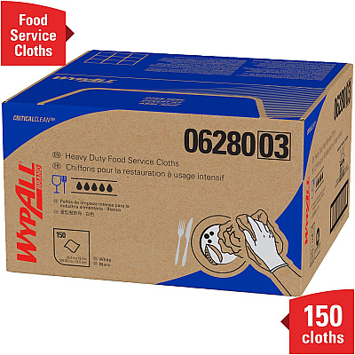Wypall Critical Clean Ultra Duty Foodservice Cloths with Anti-Microbial Treatment (KCC06280)