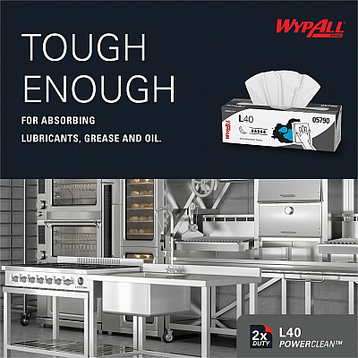 Wypall PowerClean L40 Extra Absorbent Towels (KCC05790)