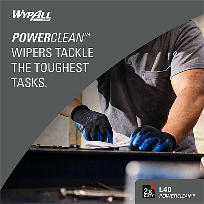 Wypall PowerClean L40 Extra Absorbent Towels (KCC05701)