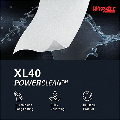Wypall PowerClean L40 Extra Absorbent Towels (KCC05701)