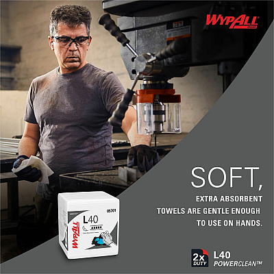 Wypall PowerClean L40 Extra Absorbent Towels (KCC05701)