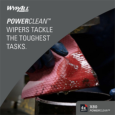 Wypall PowerClean X80 Heavy Duty Cloths Jumbo Roll (KCC41055)