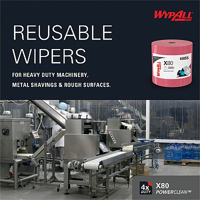 Wypall PowerClean X80 Heavy Duty Cloths Jumbo Roll (KCC41055)