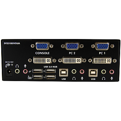 StarTech 2 Port Dvi Vga Dual Monitor Kvm Switch (SV231DDVDUA)