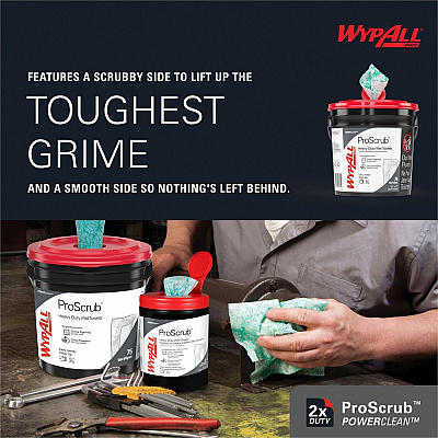 Wypall PowerClean ProScrub Heavy Duty Wet Towels (KCC91371CT)