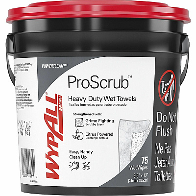 Wypall PowerClean ProScrub Heavy Duty Wet Towels (KCC91371CT)