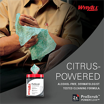 Wypall PowerClean ProScrub Heavy Duty Wet Towels (KCC91371CT)