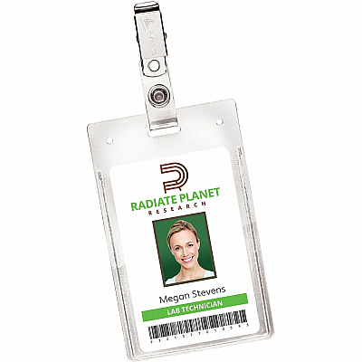Avery(R) Heavy Duty Badge Holders, 3.5" x 2.25" , 50 Vertical Name Badge Holders with Clips (AVE2920)