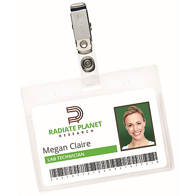 Avery(R) Heavy Duty Badge Holders, 2.25" x 3.5" , 50 Horizontal Name Badge Holders with Clips (AVE2921)