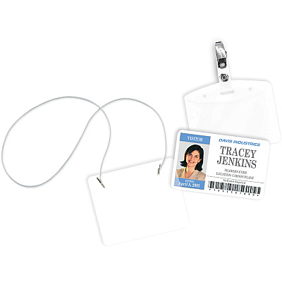 Avery(R) Heavy Duty Badge Holders, 2.25" x 3.5" , 50 Horizontal Name Badge Holders with Clips (AVE2921)