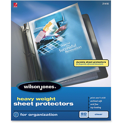 Wilson Jones Heavyweight Top-Loading Sheet Protectors (WLJ21410)