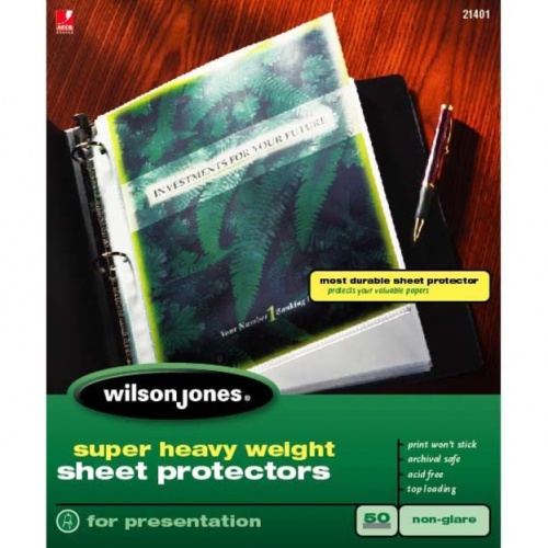 Wilson Jones Super Heavy Weight Top-Loading Sheet Protectors (21401)