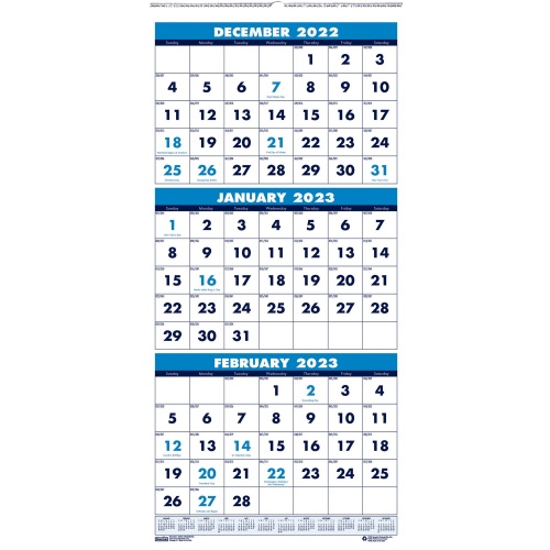 House of Doolittle Three-month Vertical Wall Calendar (3640)