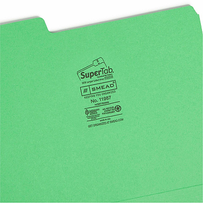 Smead SuperTab 1/3 Tab Cut Letter Recycled Top Tab File Folder (SMD11987)