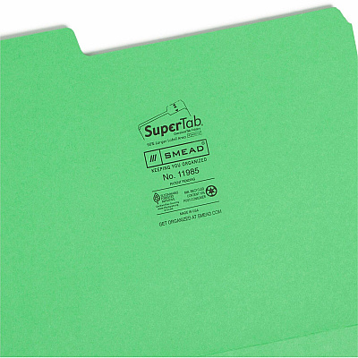 Smead SuperTab 1/3 Tab Cut Letter Recycled Top Tab File Folder (SMD11985)