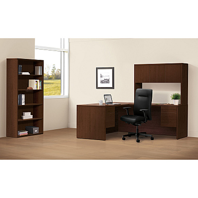 HON 10500 Series Mahogany Laminate Fixed Shelves Bookcase (HON105534NN)