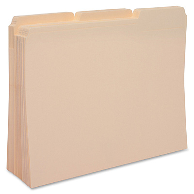 Business Source 1/3 Tab Cut Letter Recycled Top Tab File Folder (BSN17525)