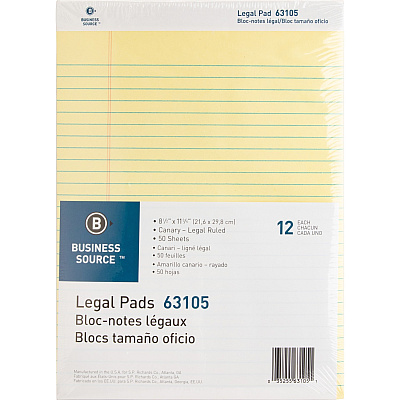 Business Source Micro-Perforated Legal Ruled Pads (BSN63105)