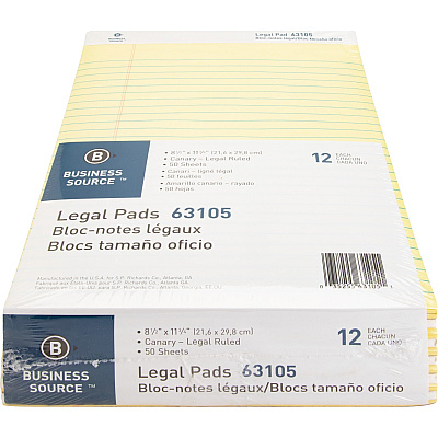 Business Source Micro-Perforated Legal Ruled Pads (BSN63105)