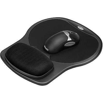 Fellowes Easy Glide Gel Wrist Rest and Mouse Pad - Black (FEL93730)